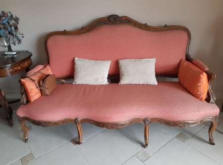ENSEMBLE LOUIS XV: Canapé +2 fauteuils+ 2 chaises