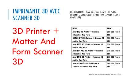 Vente des scanners 3D sur douala