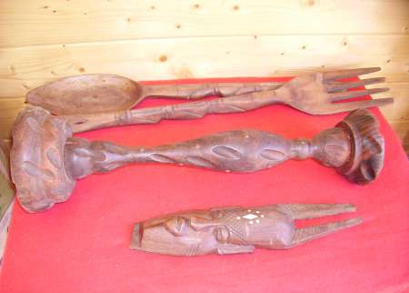 LOT DOBJETS EN BOIS de lArt Africain 