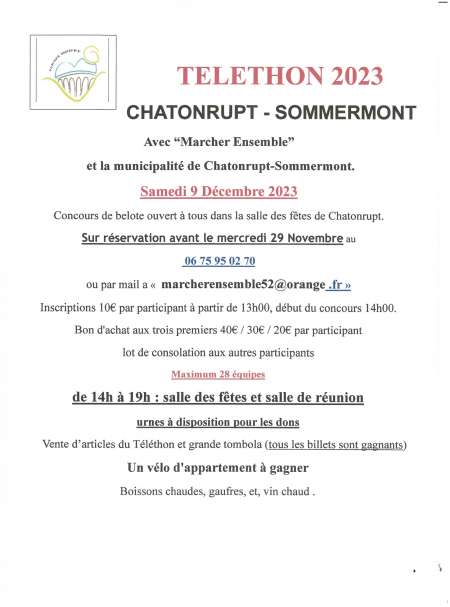 concours de belote au profit du téléthon