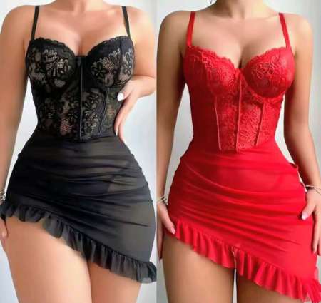 Robe sexy décolletée en dentelle neuf