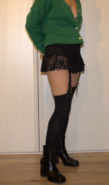 Mini jupe sexy en dentelle noire