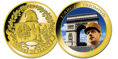 PIECE FRAPPE colorée « LArc de Triomphe  Charles
