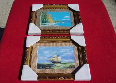 Lot de 2 CADRES PHOTO DORES EN BOIS
