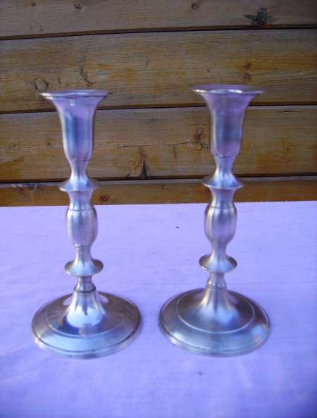 Lot de 2 BOUGEOIRS en métal argenté