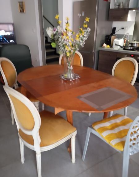 table style Louis XVI , et chaises Medaillon