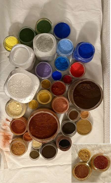 Lot de pigments colorées