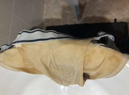 slips M usagers et tachés en cotton blancs