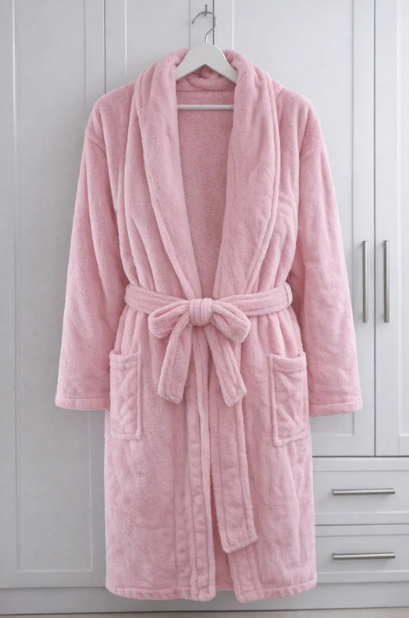 Robe de chambre rose poudré - Taille 38 - Douce e