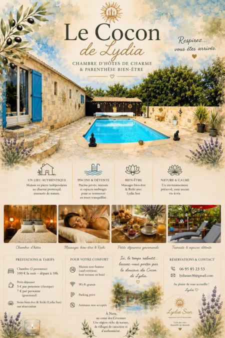 « Le Cocon de Lydia » chambre dhôtes atypique, tout confort, climatisée en campagne