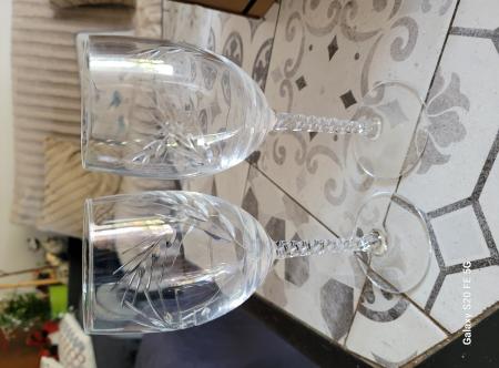 8 verres Fleury modèle épis, cristal d'Arques