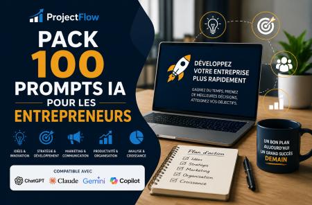 ProjectFlow-Pack100 Prompts IA pour Entrepreneurs