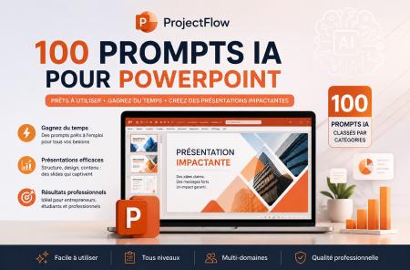 ProjectFlow-Pack 100 Prompts IA POWERPOINT
