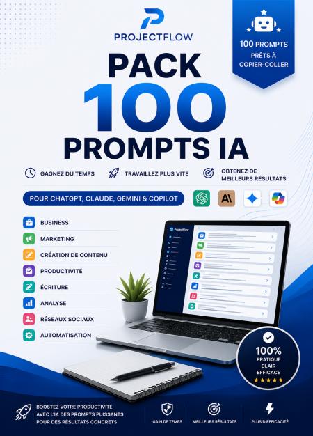 ProjectFlow-Pack 100 Prompts IA